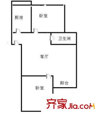 龙锦苑东一区 2室 户型图