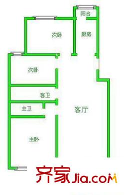 龙锦苑东一区 3室 户型图