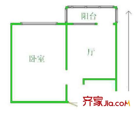 团结湖中路南三条户型图户型图 1室1厅1卫1厨