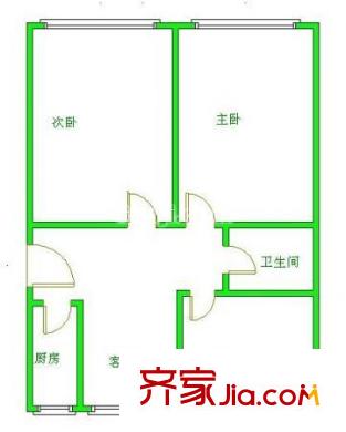团结湖中路南三条户型图户型图 3室1厅1卫1厨