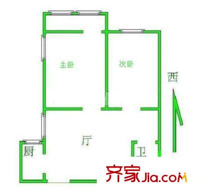 福顺里小区户型图2室 户型图 2室1厅1卫1厨