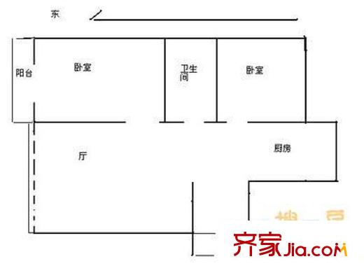 福顺里小区户型图户型图 2室1厅1卫1厨