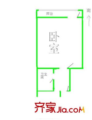 西坝河中里户型图户型图 1室1厅1卫1厨