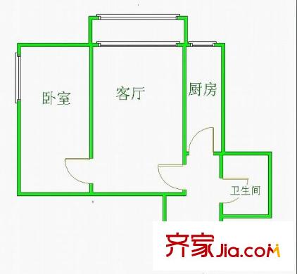建茗苑 1室 户型图