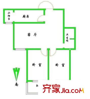 建茗苑户型图2室 户型图 2室2厅1卫1厨