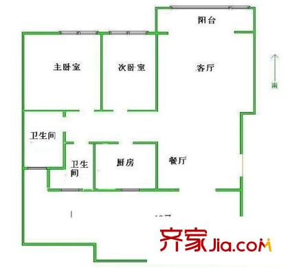 博雅西园 2室 户型图