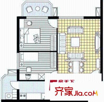 亮马水晶户型图户型图 2室1厅1卫1厨