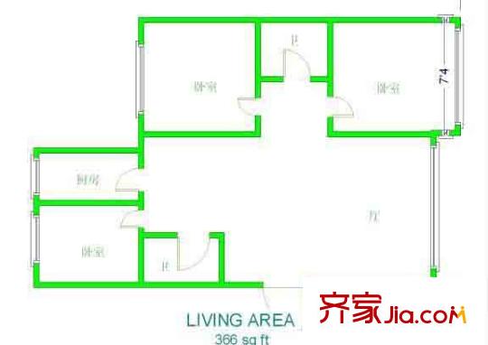 角门13号院户型图户型图 3室1厅1卫1厨