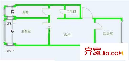 角门13号院户型图户型图 2室1厅1卫1厨