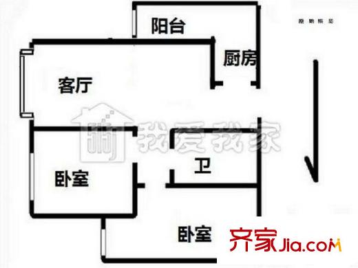 四方景园二区 2室 户型图