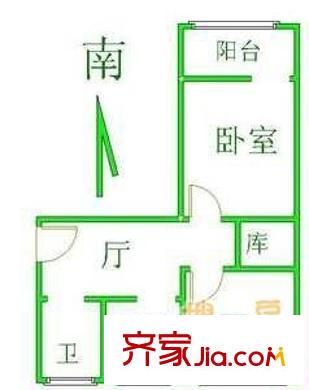 西罗园四区户型图户型图 2室1厅1卫1厨
