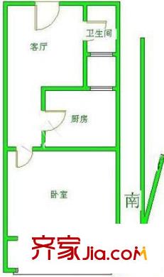 西罗园四区户型图户型图 1室1厅1卫1厨