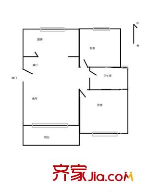 祝和苑户型图 户型图 2室2厅1卫1厨