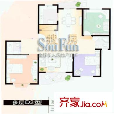 上海未来黄山新城户型图上海未来(黄山新城) 户型图 3室2厅2卫1厨