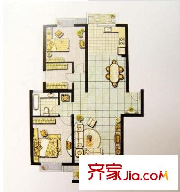 东方康德家园户型图户型图 2室2厅1卫1厨