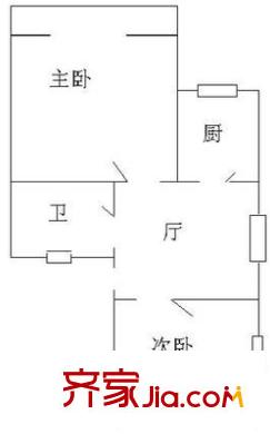 东方康德家园户型图户型图 2室1厅1卫1厨
