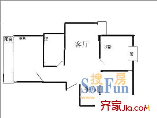小上海新城 2室2厅1卫1厨