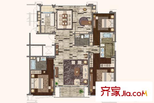 融创盛世滨江洋房4层 4室2厅3卫1厨