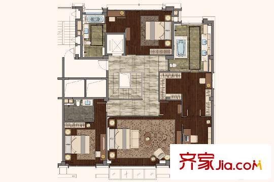 融创盛世滨江底层复式2F 5室2厅5卫1厨