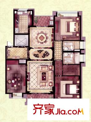 艺泰一品花园户型图 3室2厅2卫