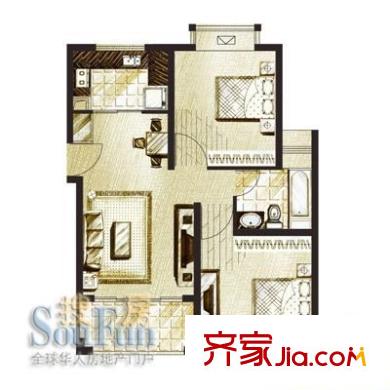 迎亭公寓 2室 户型图