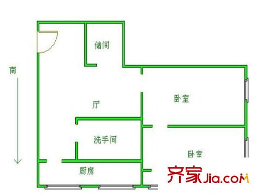 稻香园西里户型图户型图 2室1厅1卫1厨