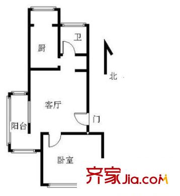 天泰定福苑 1室 户型图