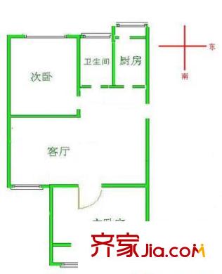 天泰定福苑 2室 户型图