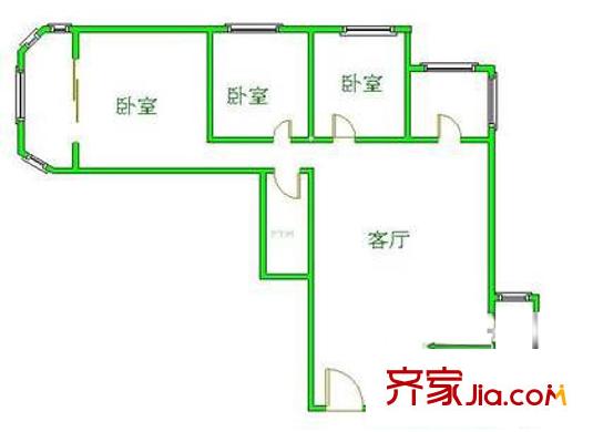 双花园南里二区户型图户型图 3室1厅1卫1厨