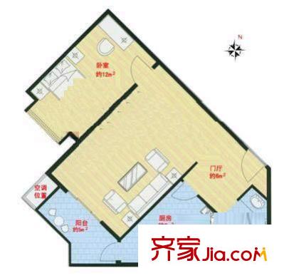 双花园南里二区户型图户型图 1室1厅1卫1厨