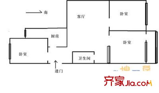 花虎沟9号院 3室 户型图