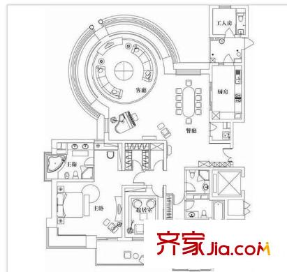 盛大金磐户型图户型图 4室2厅3卫1厨