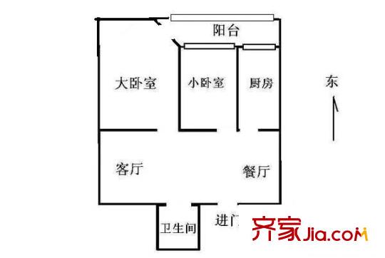 火桥北里 2室 户型图