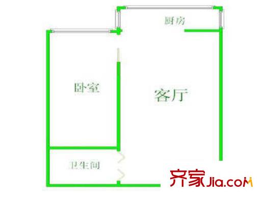 石榴园北里户型图户型图 1室1厅1卫1厨