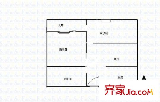 三佳花苑 2室 户型图