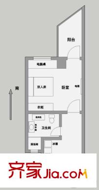 三佳花苑 1室 户型图