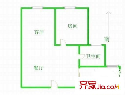 九歌茗园户型图户型图 1室2厅1卫1厨