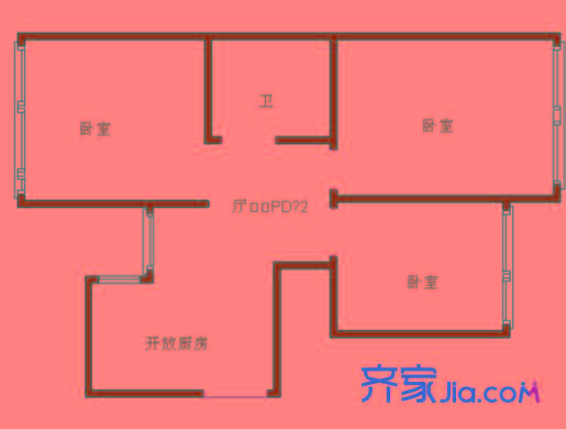 定安里户型图户型图 3室1厅1卫1厨