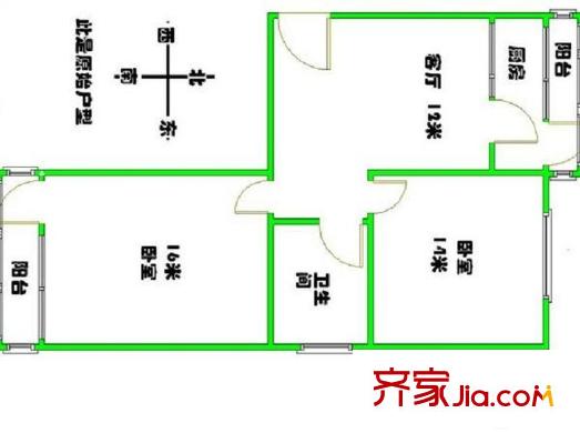 三义庙小区 2室 户型图