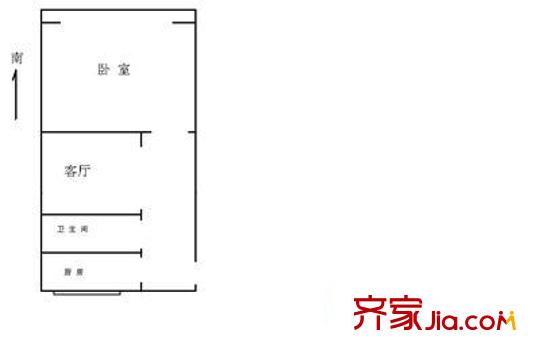 前泥洼户型图户型图 1室1厅1卫1厨