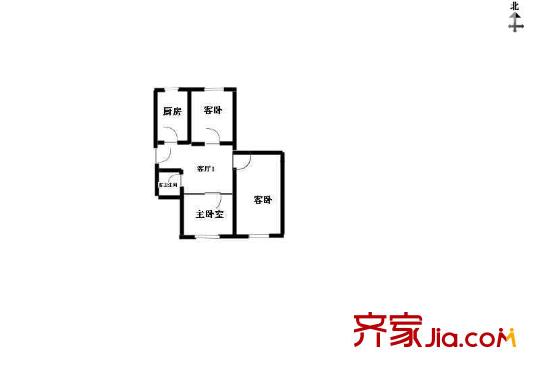 前泥洼户型图户型图 3室1厅1卫1厨