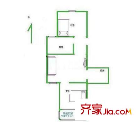 万柳园小区户型图户型图 2室1厅1卫1厨