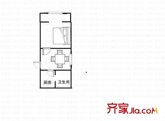 幸福第一公寓户型图户型图 1室1厅1卫1厨