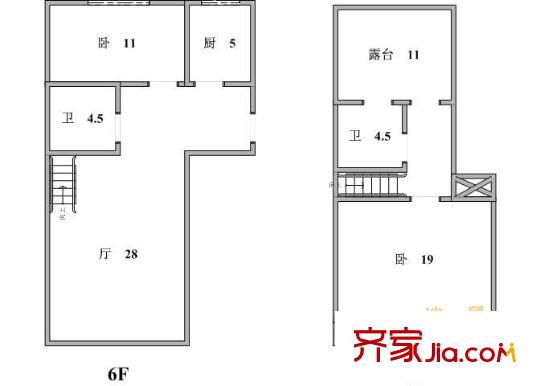 新梅花苑户型图户型图 2室1厅2卫1厨