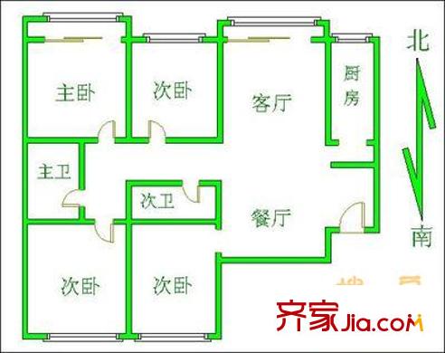 韦伯豪家园 4室 户型图