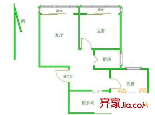 韦伯豪家园 2室 户型图