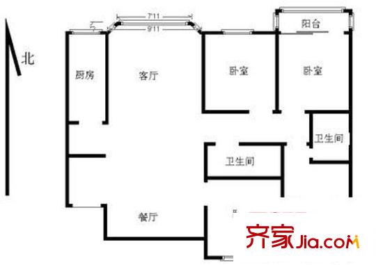韦伯豪家园户型图户型图 4室1厅2卫1厨
