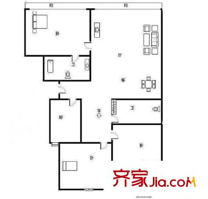 宝盛北里 4室 户型图