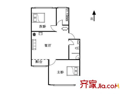 宝盛北里 2室 户型图