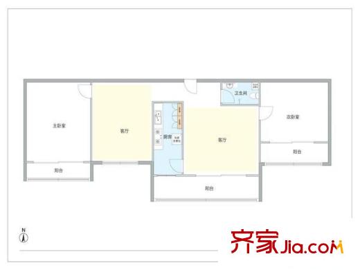 宝盛里 2室 户型图